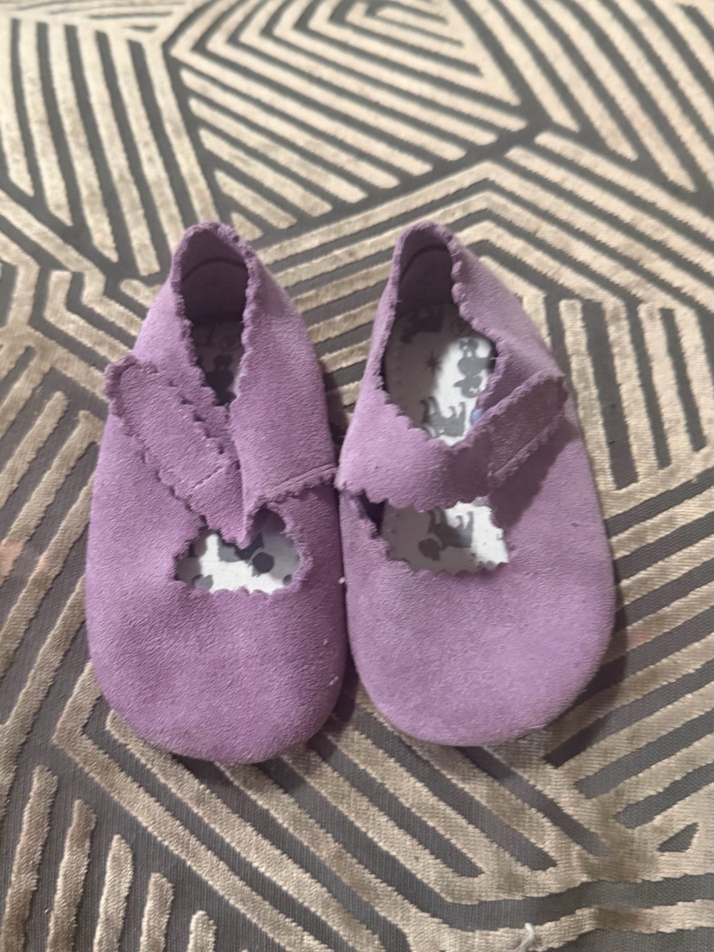 Purple Baby Suede Mary Jane Shoes